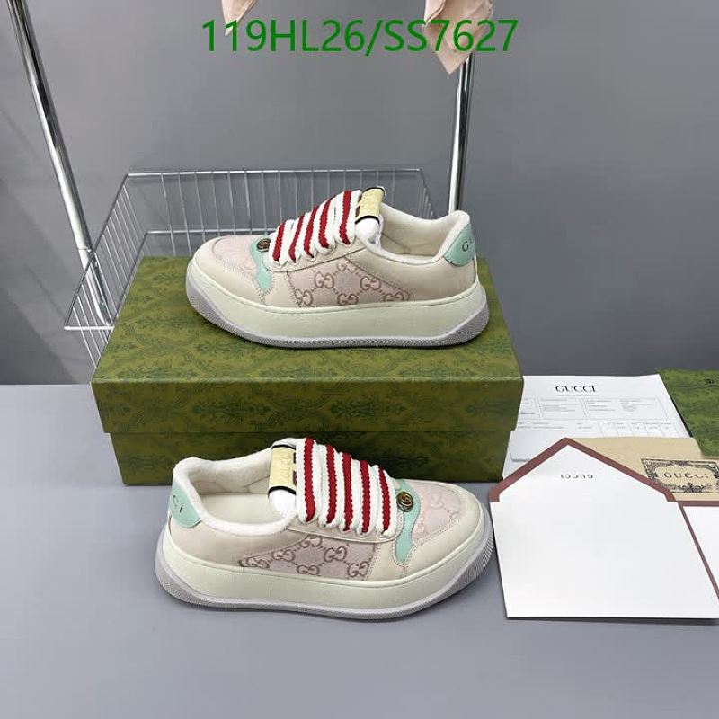 Gucci Women's GG Canvas Low-Top Sneakers with Red & White Stripe Laces
