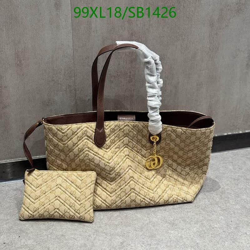 Gucci GG Canvas Tote Bag with Pouch - Beige
