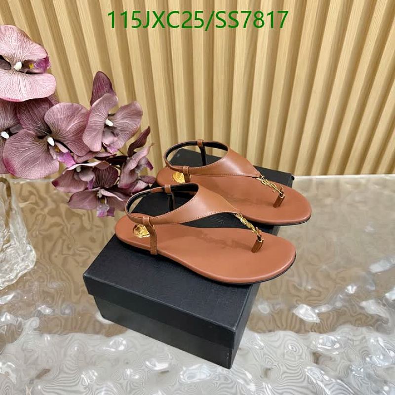 Yves Saint Laurent Women's Brown Calf Leather Thong Sandals EU 35-40