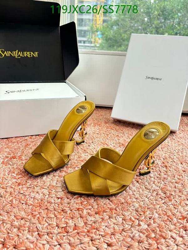 Yves Saint Laurent Women's Yellow Silk & Leather Heeled Mules - Size EU 35-40