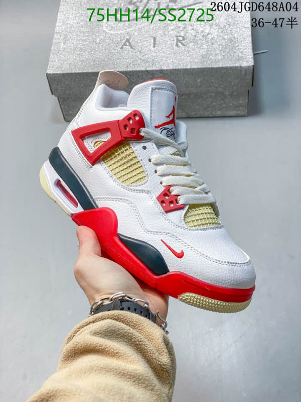 Nike Air Jordan 4 Retro "White & Red" Women's Sneakers