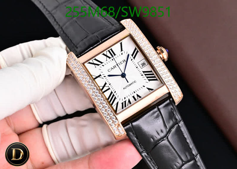 Cartier Tank Automatic Mechanical Watch with Diamond Bezel