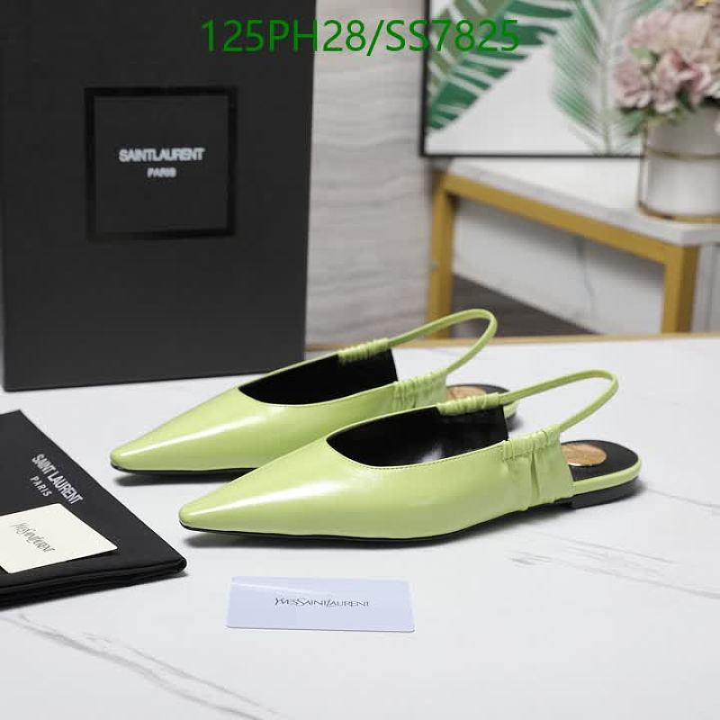 Yves Saint Laurent Women's Slingback Pointed Toe Flats - Light Green
