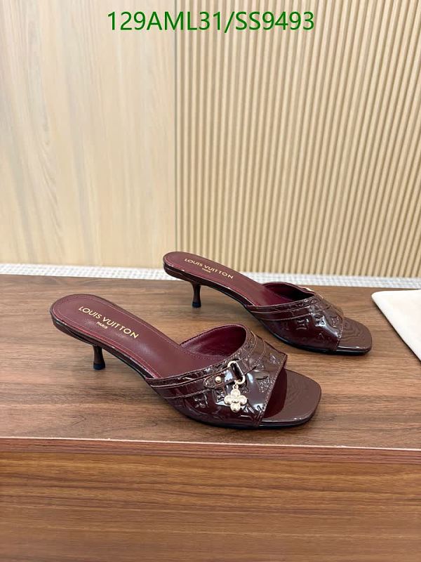 Louis Vuitton Women's Patent Leather Heeled Mules - Burgundy