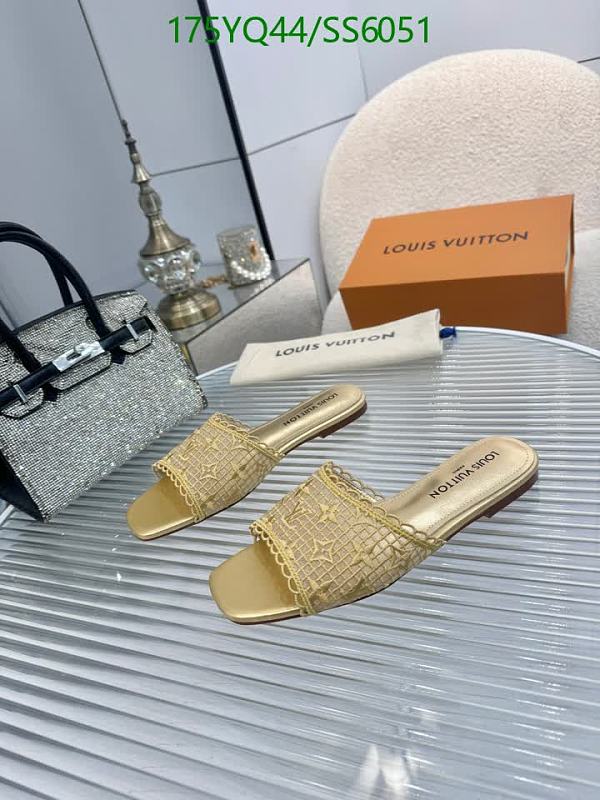 Louis Vuitton Women's Gold Mesh & Leather Slide Sandals EU 35-43