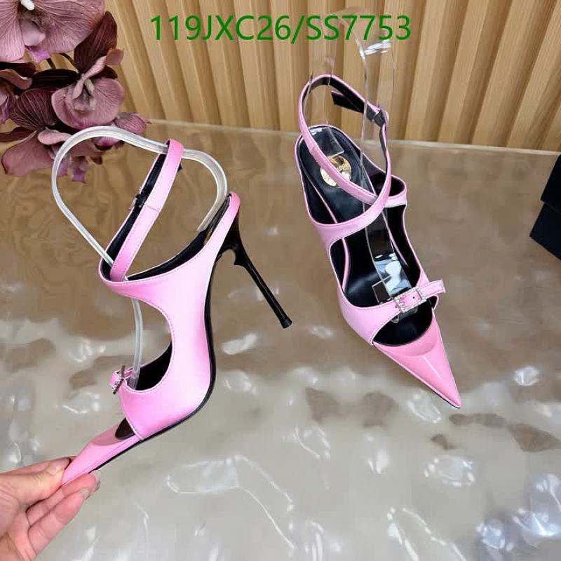 Yves Saint Laurent Women's Pink Silk & Leather Heeled Sandals