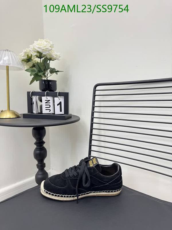 Miu Miu Women's Black Suede Espadrille Sneakers