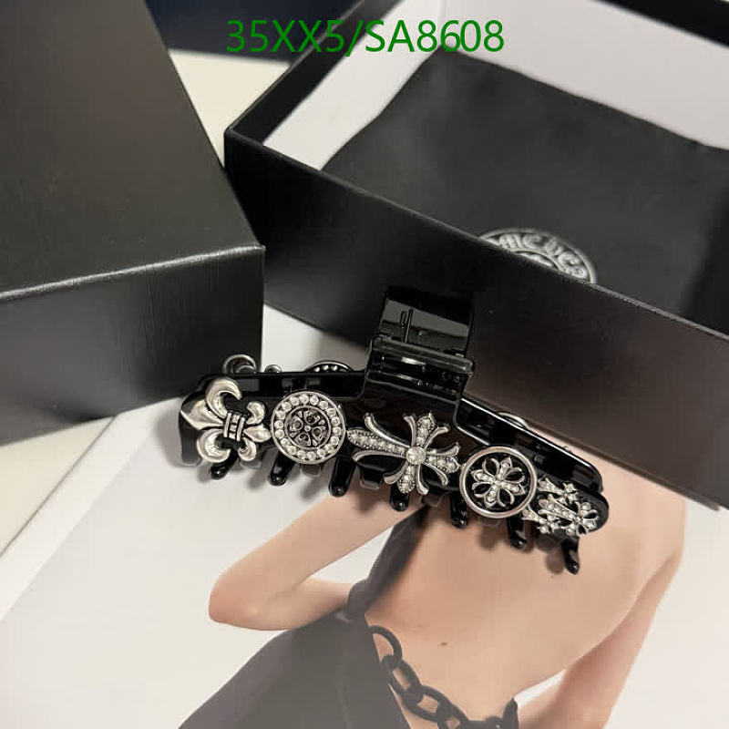 Chrome Hearts Decorative Hair Claw Clip with Rhinestone Embellishments