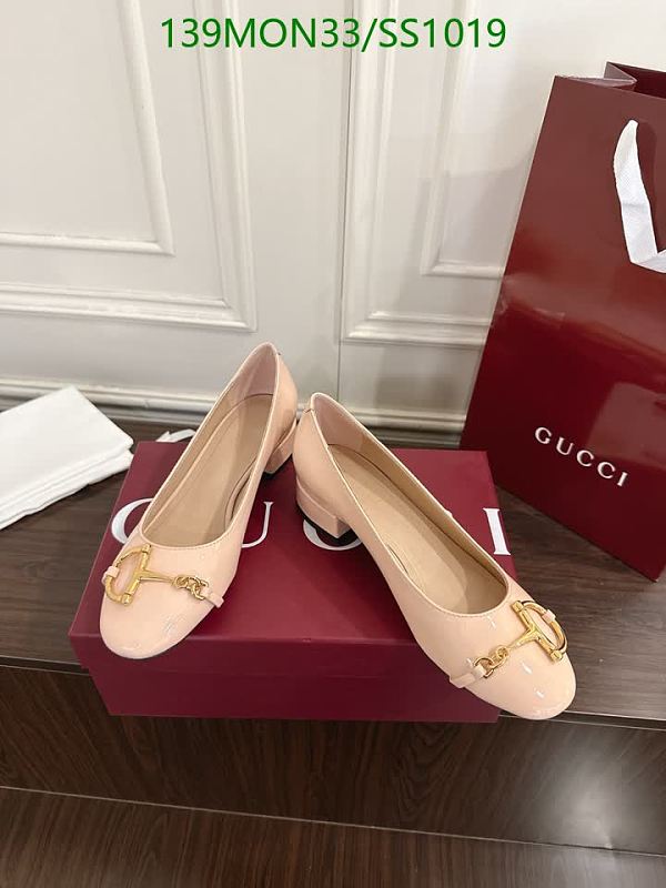 Gucci Women's Patent Leather Horsebit Ballet Flats - Beige