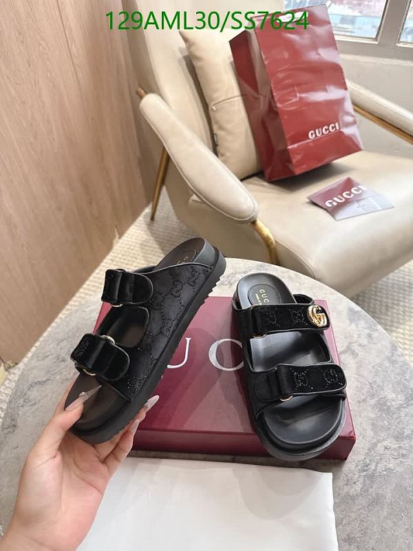 Gucci Women's Black Canvas & Sheepskin Slides - EU 35-42 7 Gucci Women's Black Canvas & Sheepskin Slides - EU 35-42