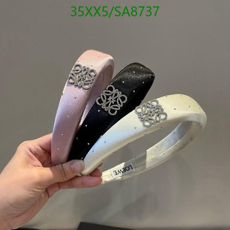 Loewe Rhinestone Embellished Satin Headband - Elegant Hair Accessory