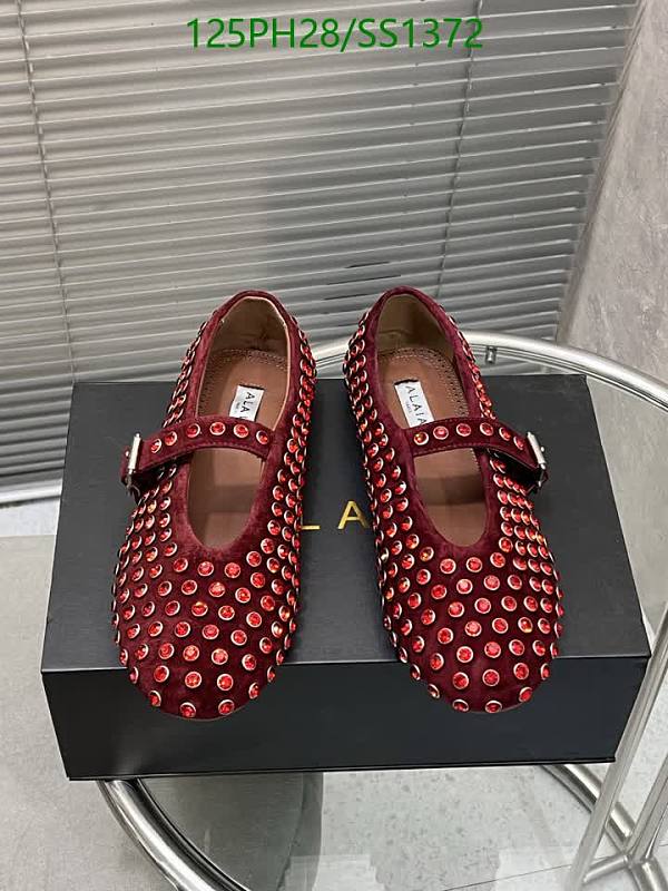 Alaia Women's Red Velvet Mary Jane Shoes with Crystal Embellishments