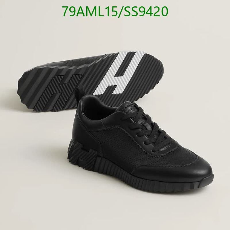 Hermès Men's Black Leather Sneakers - Stylish & Comfortable Footwear