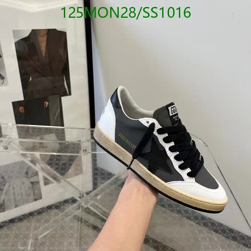 Golden Goose Women's Black & White Leather Low-Top Sneakers