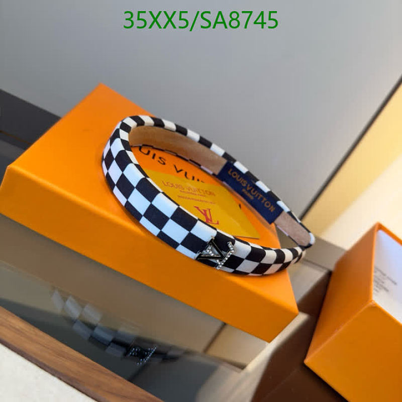 Louis Vuitton Checkerboard Headband with Rhinestone Accent