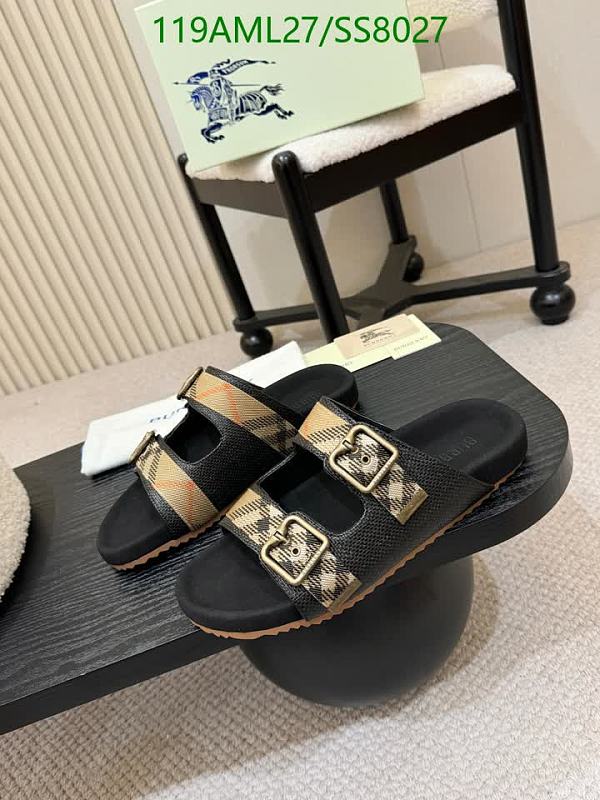 Burberry Women's Suede Slides with Signature Check Pattern