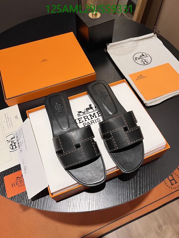 Hermès Women's Black Leather Slide Sandals - EU 34-43