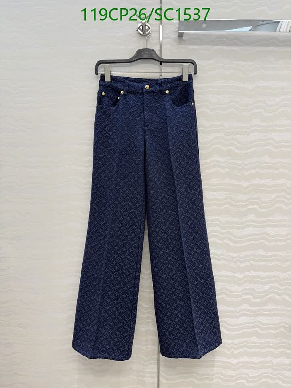 Louis Vuitton Monogram Wide-Leg Denim Pants
