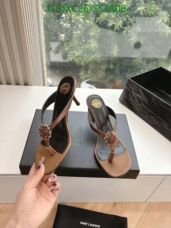 Yves Saint Laurent Women's Embellished Thong Sandals 7cm Heel