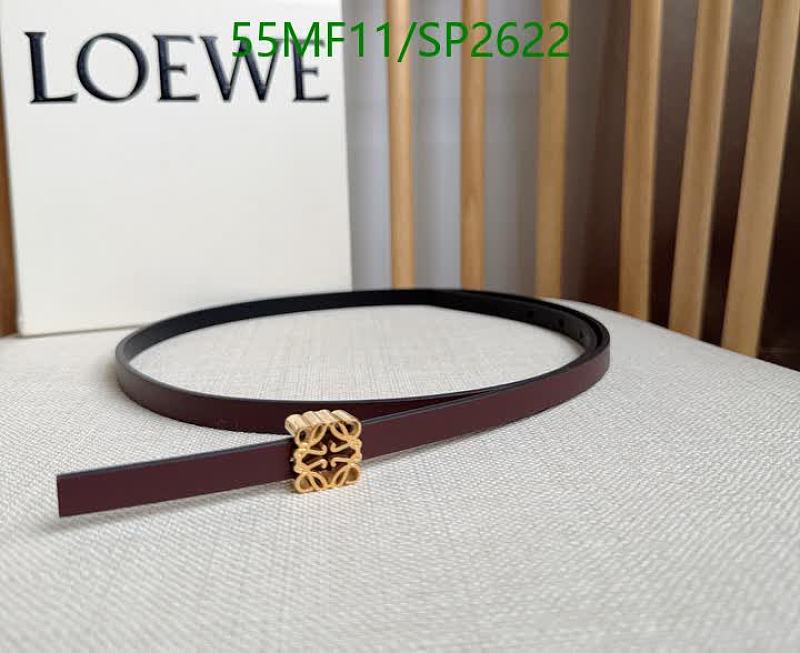 Loewe Women's Slim Genuine Leather Belt with Anagram Buckle