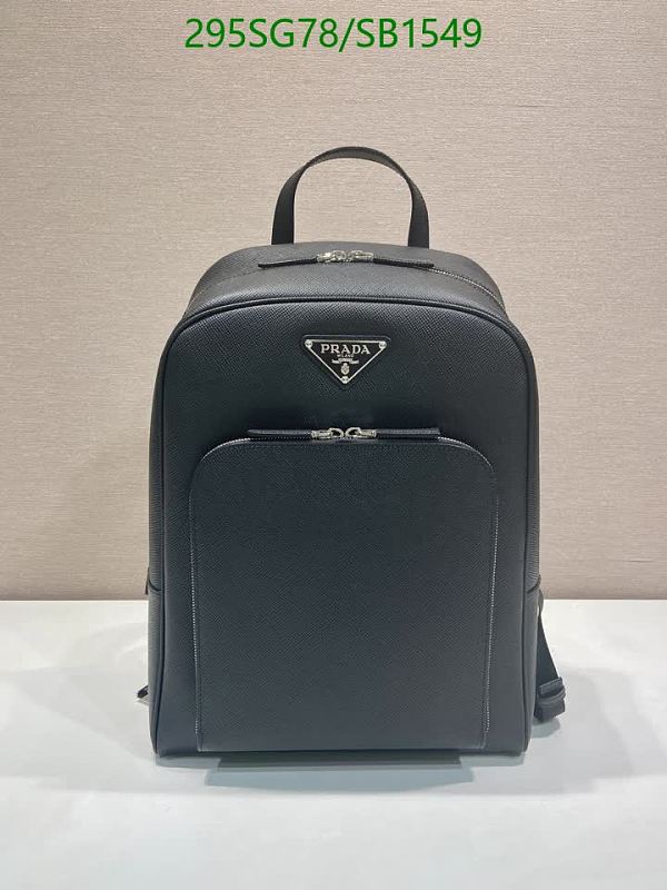 Prada Men's Black Genuine Leather Backpack - SB1549