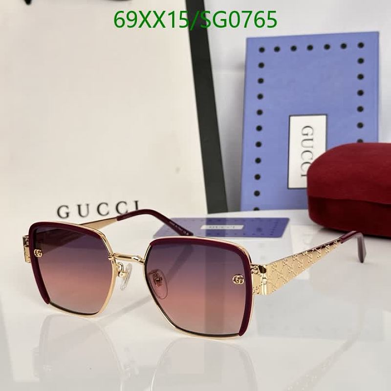 Gucci Women's Square Gradient Lens Sunglasses - Burgundy & Gold