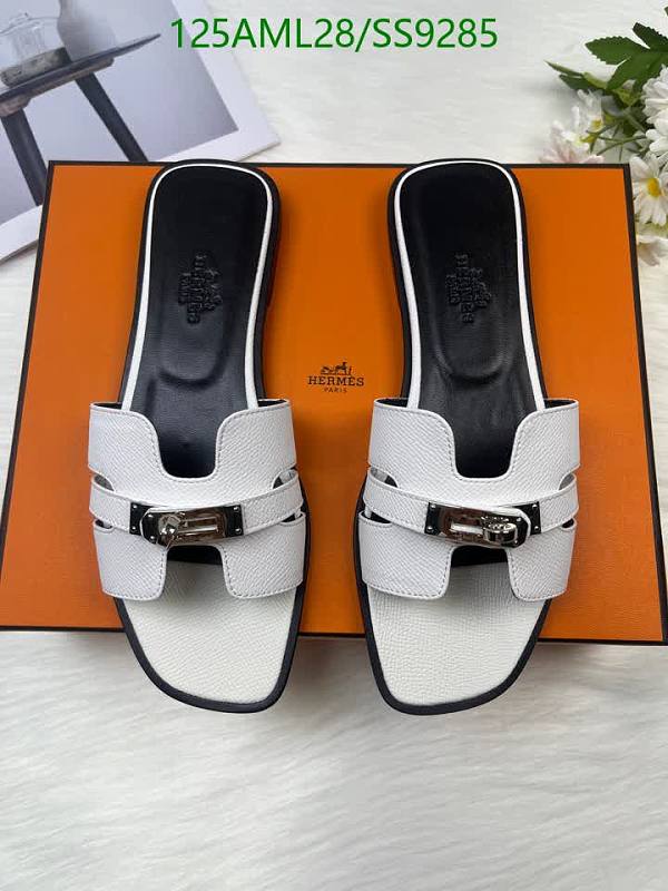 Hermès Women's White Calf Leather Slide Sandals