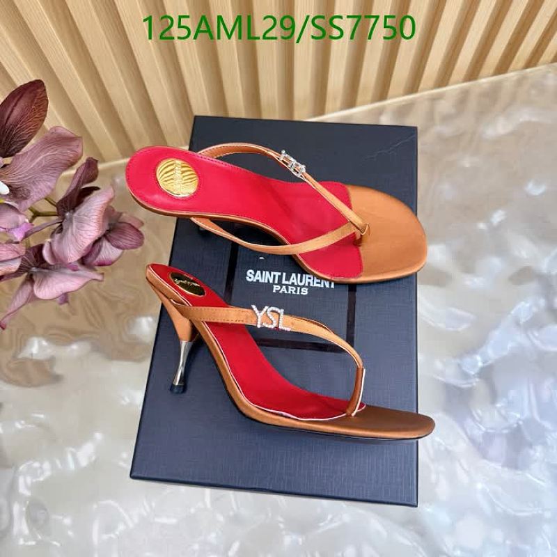 Yves Saint Laurent Women's Silk & Leather Thong Heeled Sandals