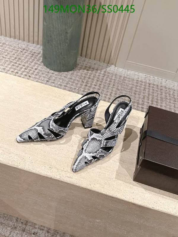 Alaia Women's Snake Print Leather Heeled Slingback Shoes