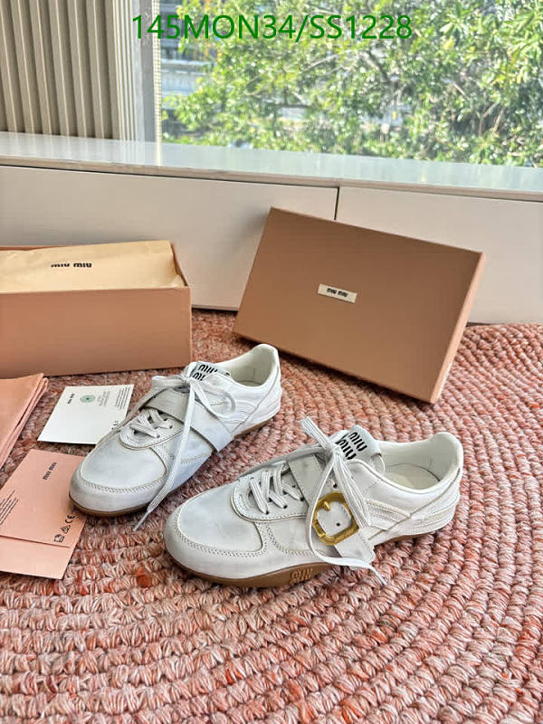 Miu Miu Women's White Suede and Leather Low-Top Sneakers