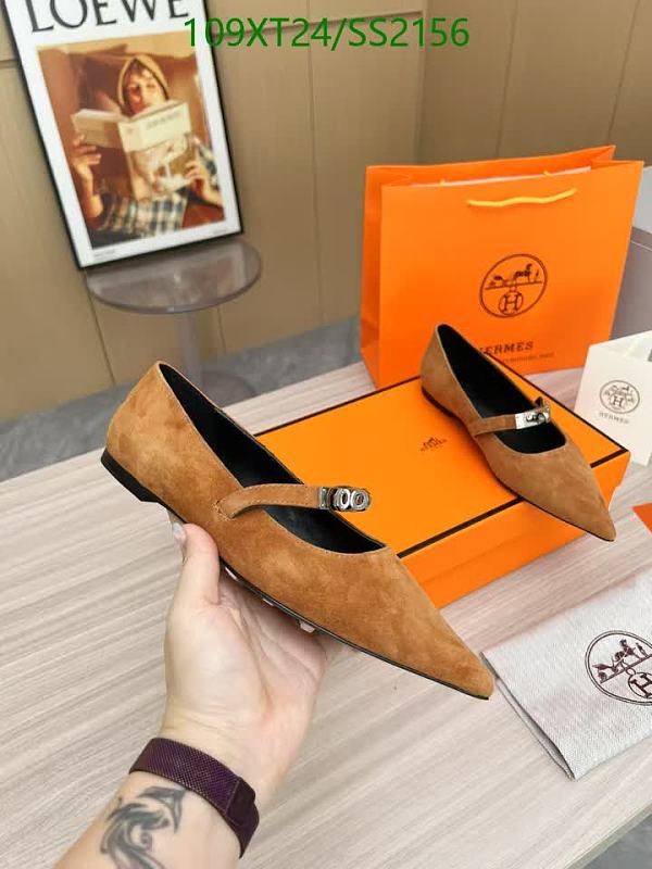 Hermes Women's Suede Pointed Toe Ballet Flats - EU 35-42