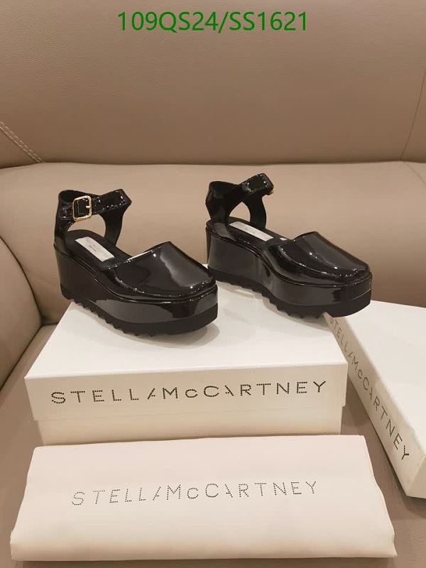 Stella McCartney Women's Black Patent Leather Platform Wedge Sandals