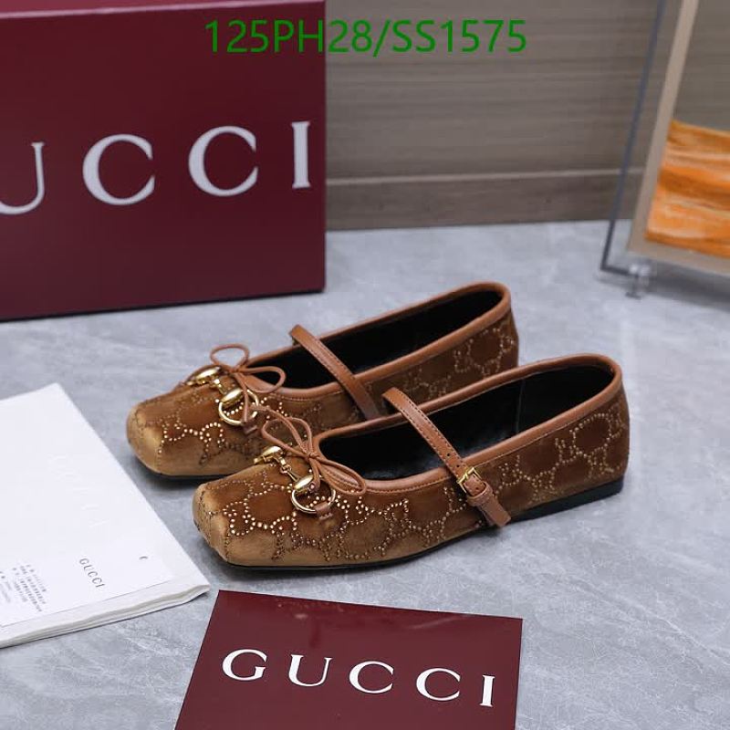 Gucci Women's Brown Silk Rhinestone Ballet Flats - EU 35-42