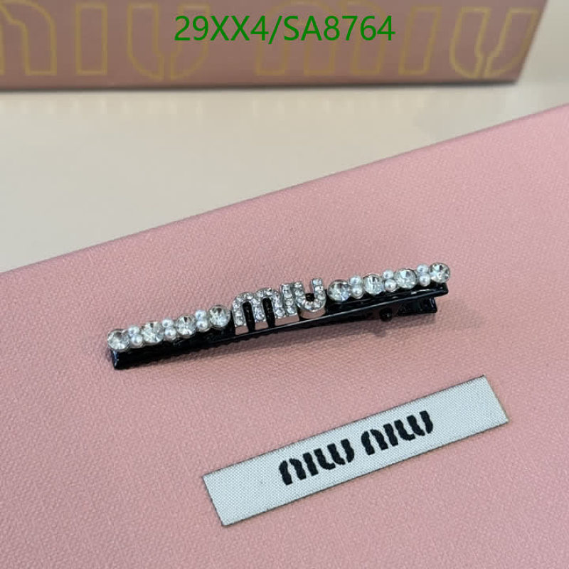 Miu Miu Crystal Embellished Logo Hair Clip - Elegant Accessory