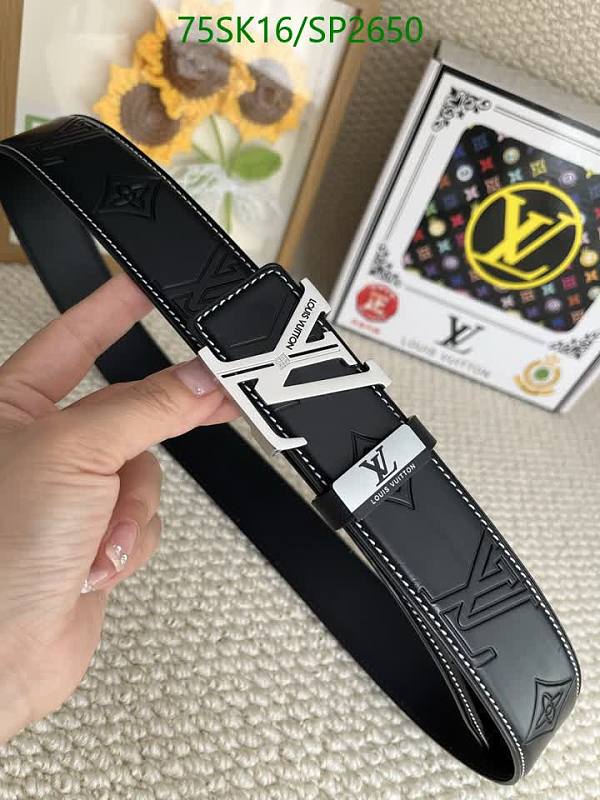 Louis Vuitton Men's Genuine Leather Belt with Monogram Buckle