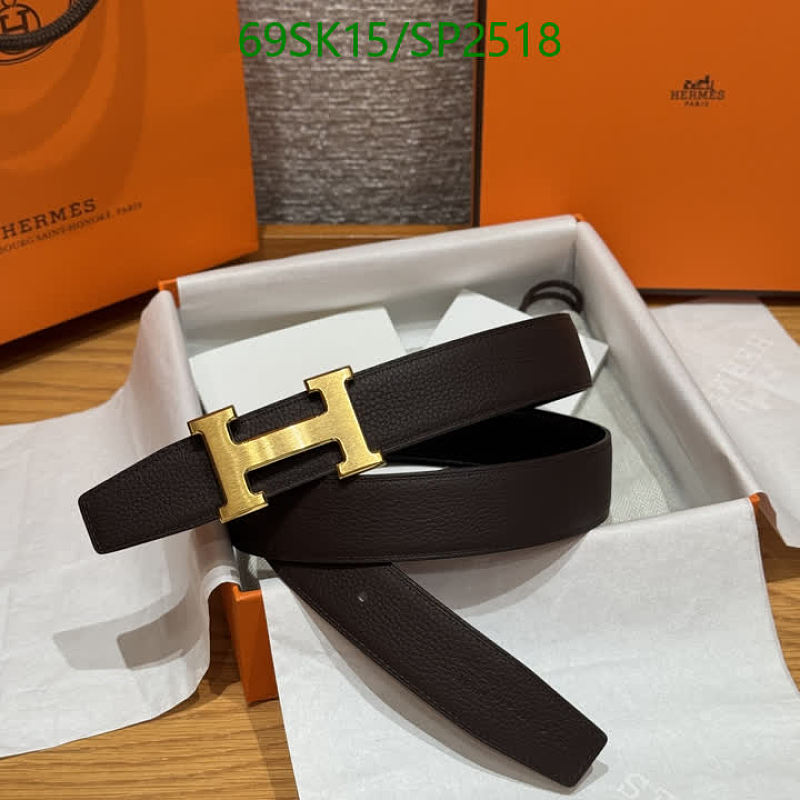 Hermes H Logo Belt Genuine Leather Gold Buckle - Classic Style