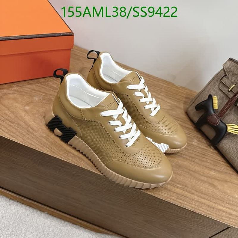 Hermès Men's Tan Leather Perforated Sneakers - EU 35-44