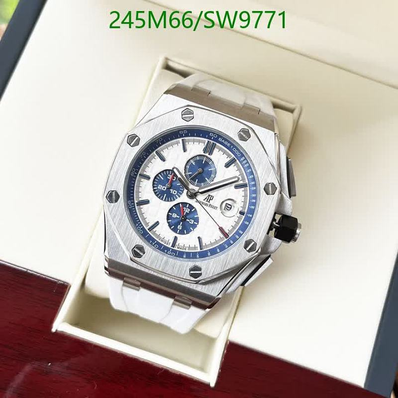 Audemars Piguet Royal Oak Chronograph Stainless Steel White Rubber Strap Watch