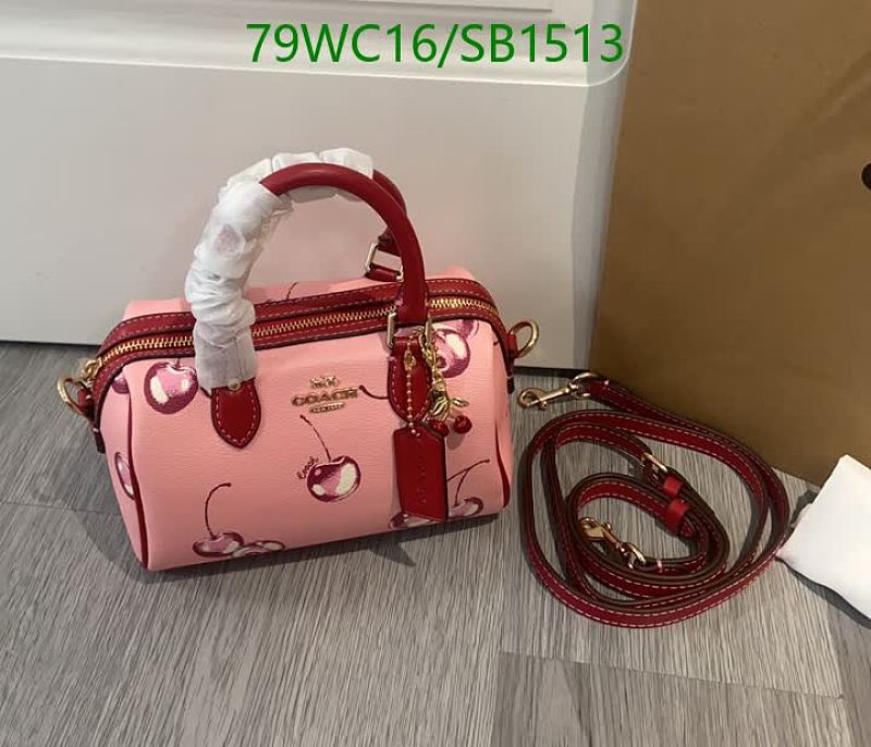 Coach Cherry Print Barrel Bag - Pink PVC & Leather