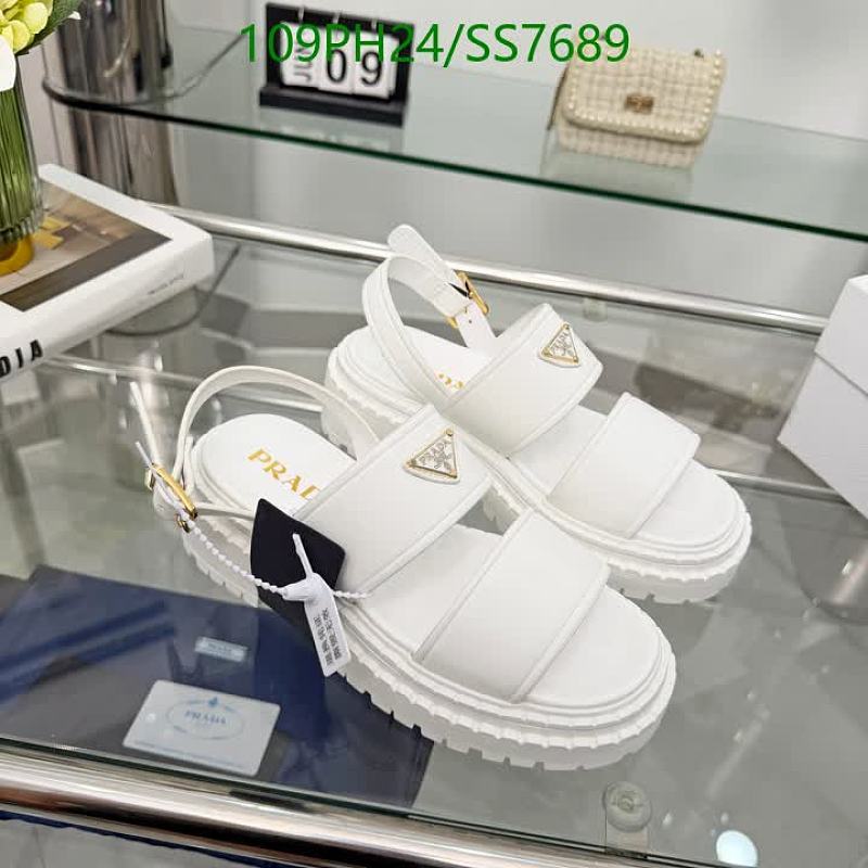 Prada Women's White Leather Platform Sandals