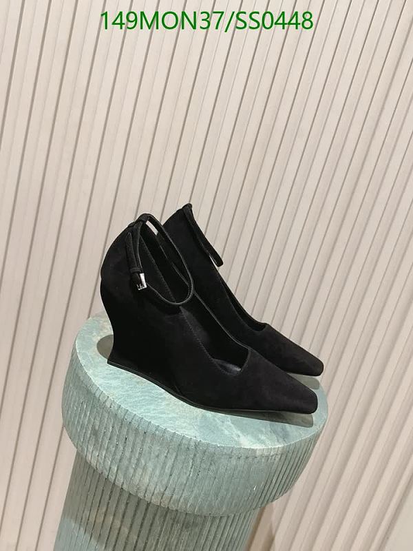 Alaia Women's Black Calf Leather Wedge Heels with Ankle Strap