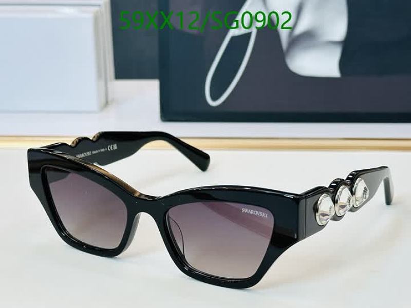 Swarovski Women's SG0902 Cat-Eye Sunglasses with Crystal Embellishments