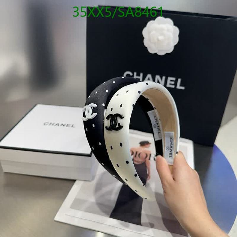 Chanel Polka Dot Padded Headband - Black & White