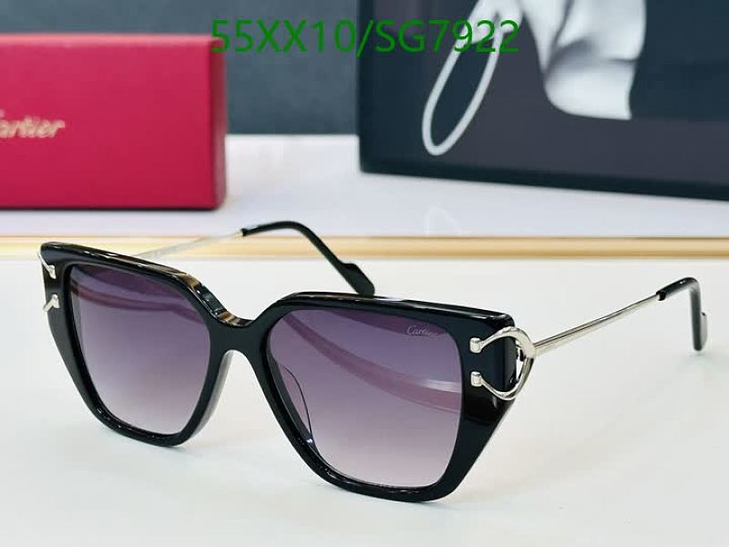 Cartier Women's Black Cat-Eye Sunglasses Gradient Purple Lenses