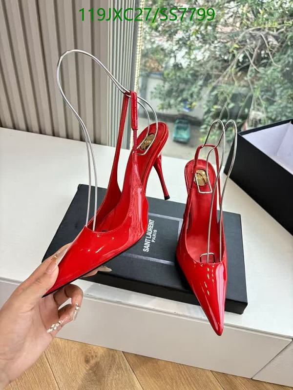 Yves Saint Laurent Red Patent Leather Slingback Heels 11cm