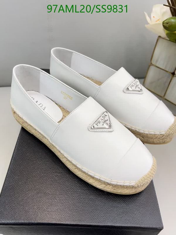 Prada Women's White Sheepskin Espadrille Flats - EU 35-41
