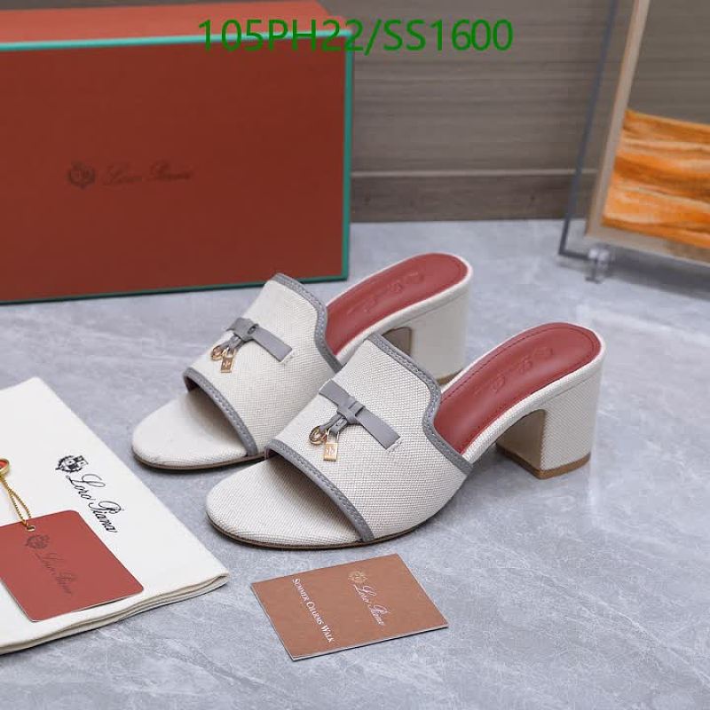 Loro Piana Women's Canvas Mule Sandals with Genuine Leather Accents