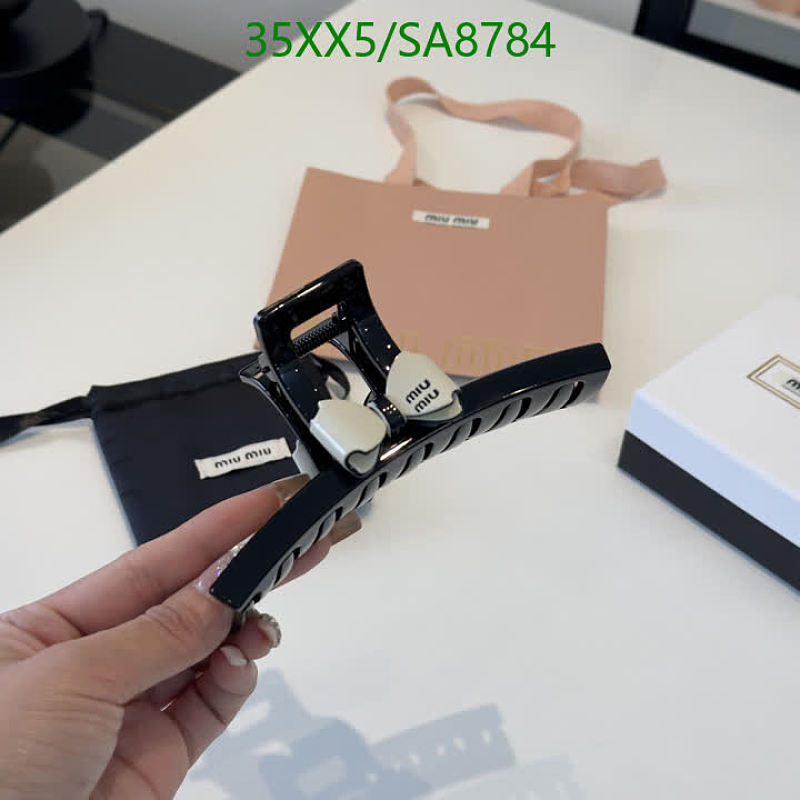 Miu Miu Black Acetate Bow Hair Claw Clip