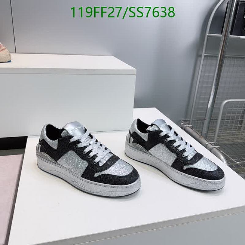 Jimmy Choo Women's Glitter Leather Low-Top Sneakers
