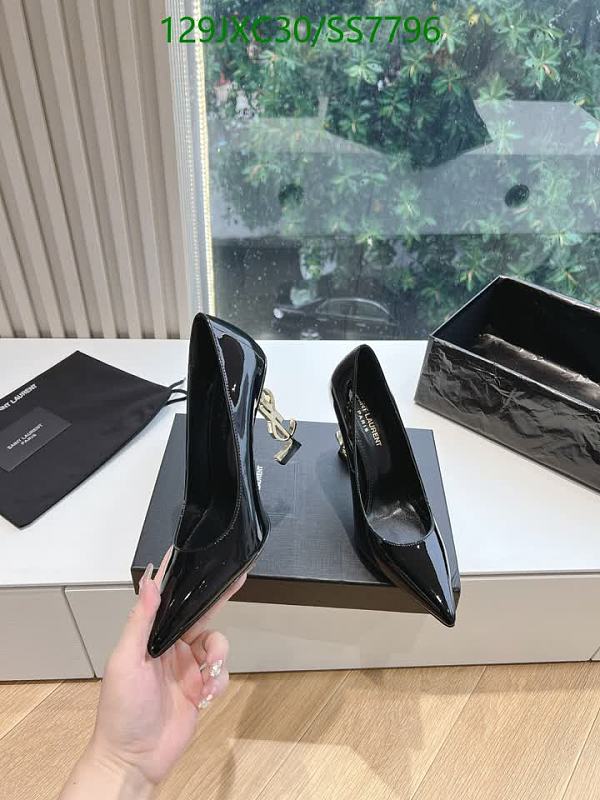 Yves Saint Laurent Women's Black Patent Leather Pointed-Toe Pumps